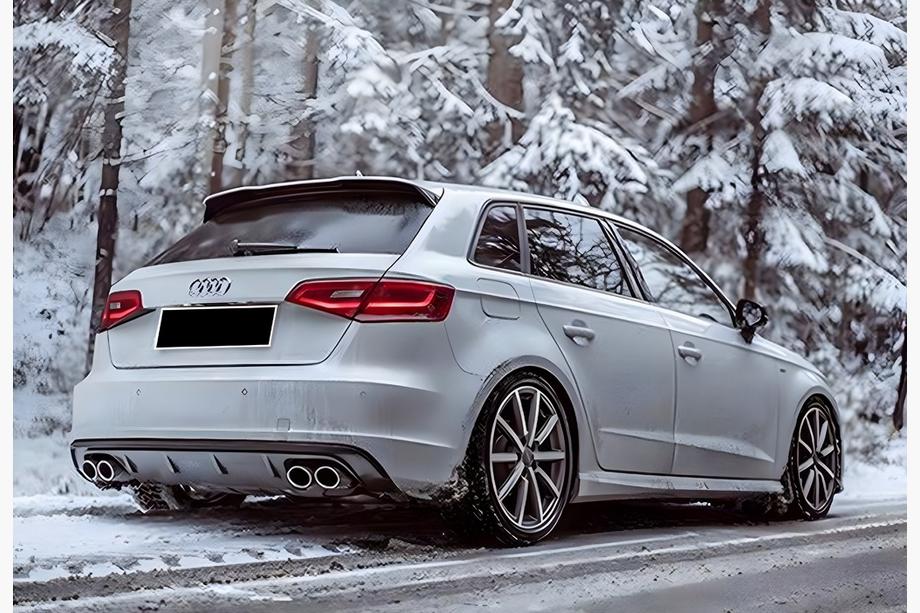 Audi A3 2012-2020 Rear Diffuser DPT V-1 (2012-2016, HB, Gloss Black) Image