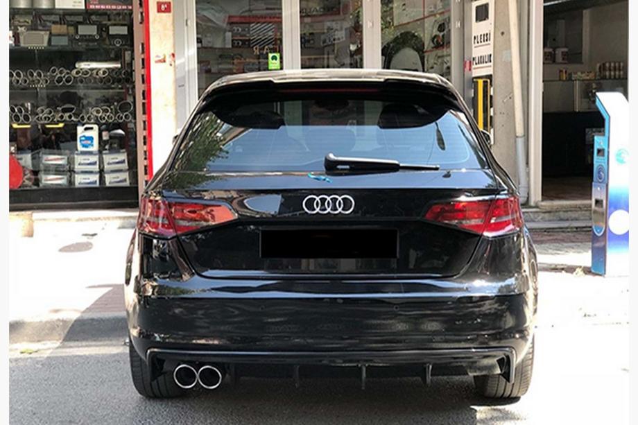 Audi A3 2012-2020 Rear Diffuser DPT V-2 (2012-2016, HB, Gloss Black) Photo 1