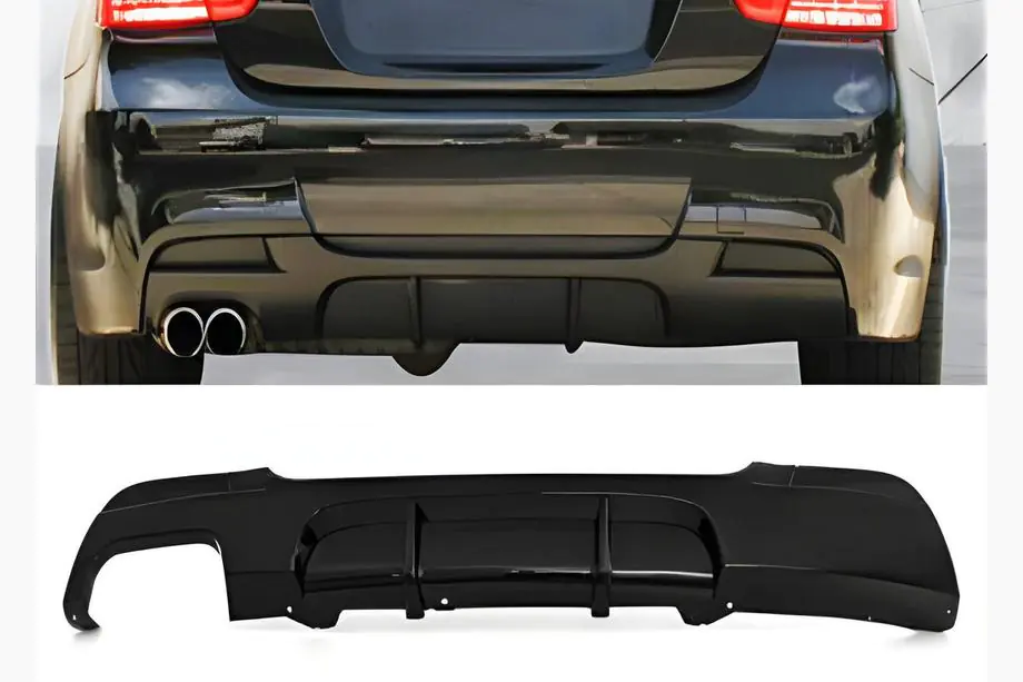 BMW 3 Series E90/E91 2005-2011 Rear Diffuser DPT V-2 (for E90 M-Sport, Gloss Black) Image