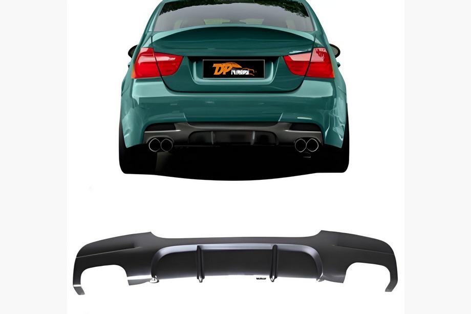 BMW 3 Series E90/E91 2005-2011 Rear Diffuser DPT V-3 (for E90 M-Sport, Gloss Black) Image