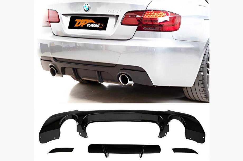 BMW 3 Series E92/E93 2006–2013 Rear Diffuser DPT (for E92 M-Sport, Gloss Black) Image