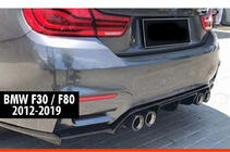 BMW 3 Series F30/F31 2012-2019 Rear Diffuser DPT V-2 (for Vorstainer, Gloss Black) photo 1