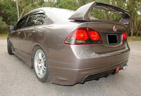 Honda Civic Sedan VIII 2006-2011 Rear Diffuser DPT V-2 (Gloss Black) photo 3