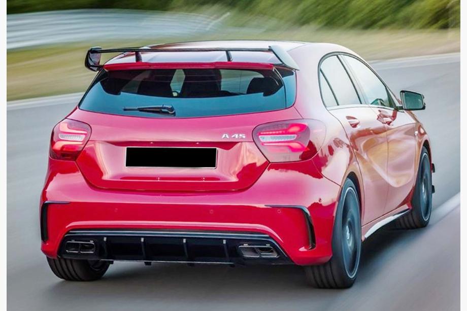Mercedes A-class W176 2012-2018 Rear Diffuser DPT (for AMG, Gloss Black) Image