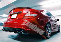 Mercedes C-class W204 2007-2015 Rear Diffuser DPT (2007-2011, for AMG SD, Gloss Black) photo 2