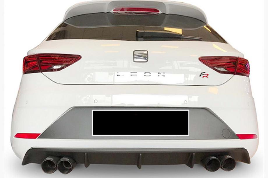 Seat Leon 2013-2020 Rear Diffuser DPT V-3 (2017-2020, Gloss Black) Image