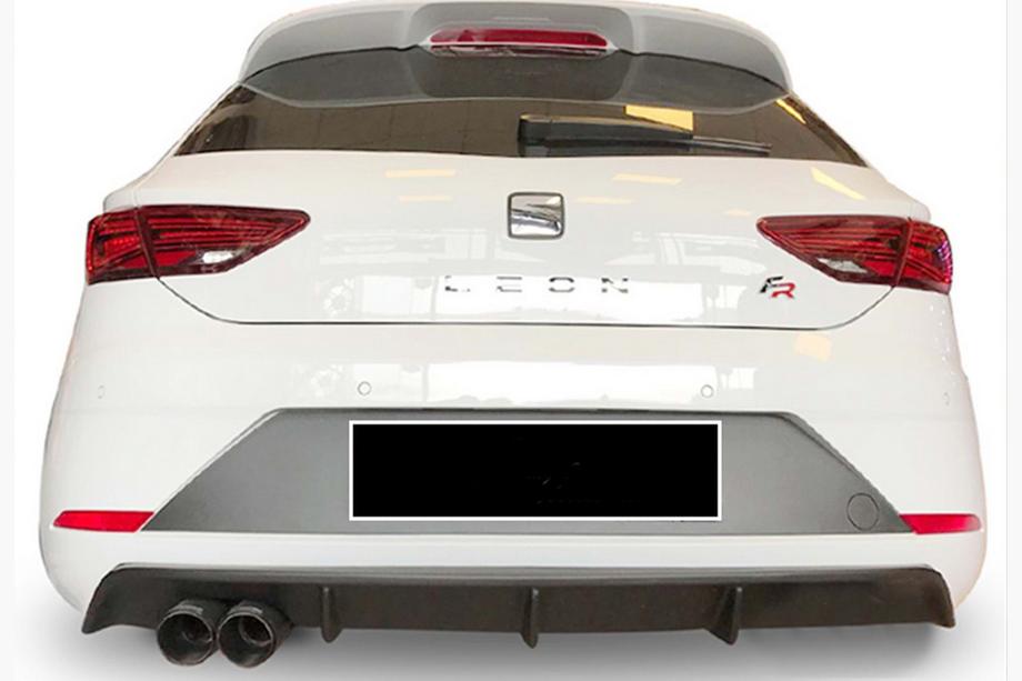Seat Leon 2013-2020 Rear Diffuser DPT V-4 (2017-2020, Gloss Black) Image