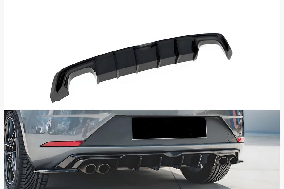 Seat Leon 2013-2020 Rear Diffuser DPT V-6 (2017-2020, Gloss Black) Photo 1