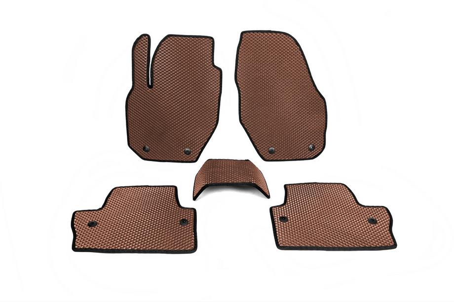 Volvo V60 2011-2018 EVA Floor Mats (Brown) Image