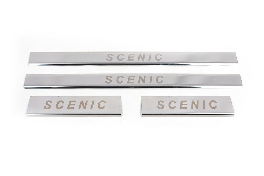 Renault Scenic/Grand 2003-2009 Carmos Door Sill Protectors (4pcs, Stainless Steel) Photo 1