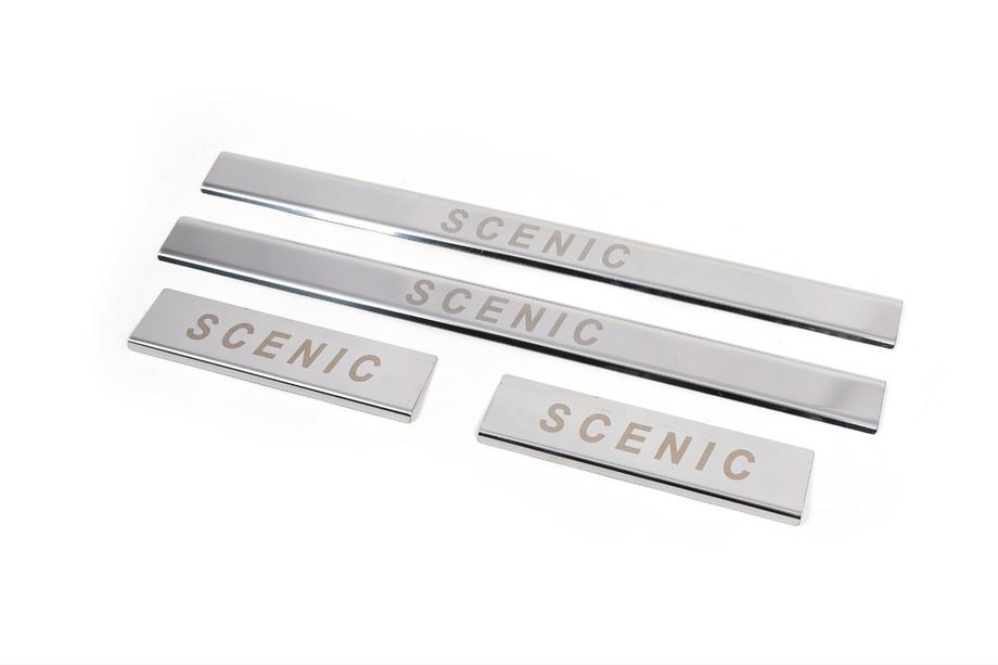 Renault Scenic/Grand 2003-2009 Carmos Door Sill Protectors (4pcs, Stainless Steel) Photo 2