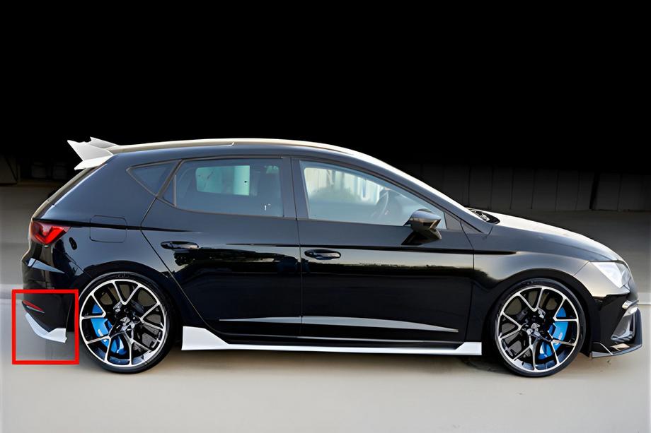 Seat Leon 2013-2020 Rear Diffuser DPT V-2 (2013-2016, Gloss Black) Image
