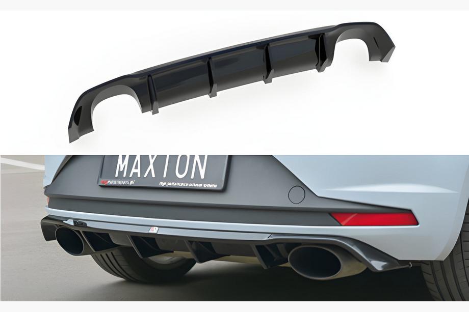 Seat Leon 2013-2020 Rear Diffuser DPT V-4 (2013-2016, Gloss Black) Image