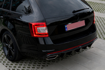 Skoda Octavia III A7 2013-2019 Rear diffuser DPT V-2 (LB/SW, gloss black) photo 4
