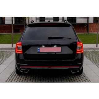 Rear diffuser DPT V-2 (LB/SW, gloss black) Skoda Octavia III A7 2013-2019 photo 3