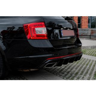 Rear diffuser DPT V-2 (LB/SW, gloss black) Skoda Octavia III A7 2013-2019 photo 1