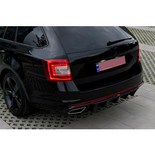 Rear diffuser DPT V-2 (LB/SW, gloss black) Skoda Octavia III A7 2013-2019 photo 4