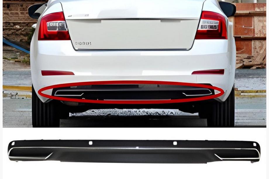 Skoda Octavia III A7 2013-2019 Rear Diffuser DPT V-3 (LB, Matte Black) Photo 1