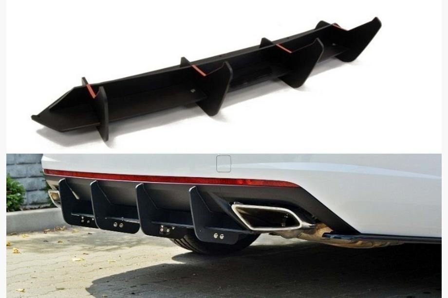 Skoda Octavia III A7 2013-2019 Rear diffuser DPT V-5 (LB, matte black) Photo 1
