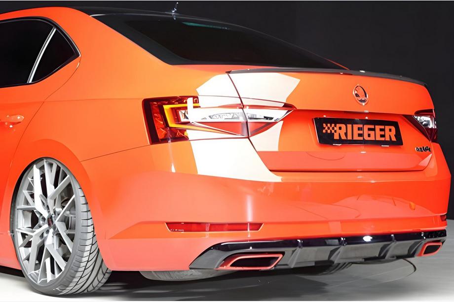 Skoda Superb 2015-2024 Rear Diffuser DPT V-1 (Gloss Black) Image