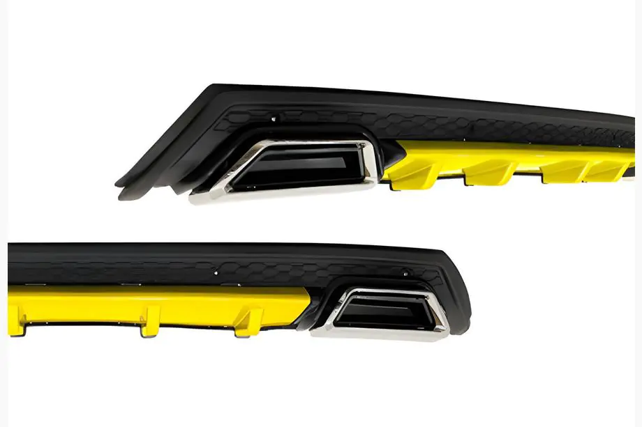 Universal Rear Diffuser DPT V-10 (ABS) (Yellow+Black Gloss) Image