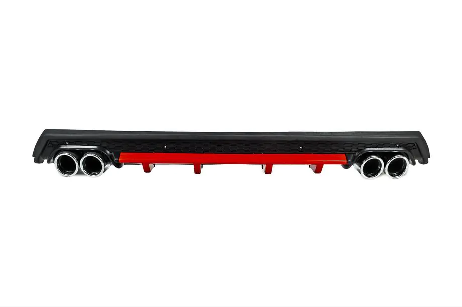 Universal Rear Diffuser DPT V-13 (ABS) (Red+Black Gloss) Image
