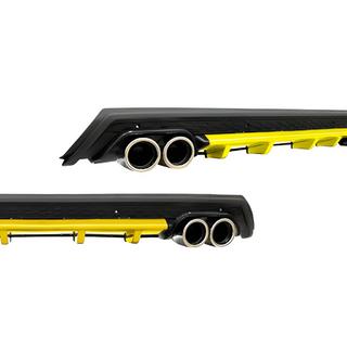 Universal Rear Diffuser DPT V-14 (ABS) (Yellow+Black Gloss)