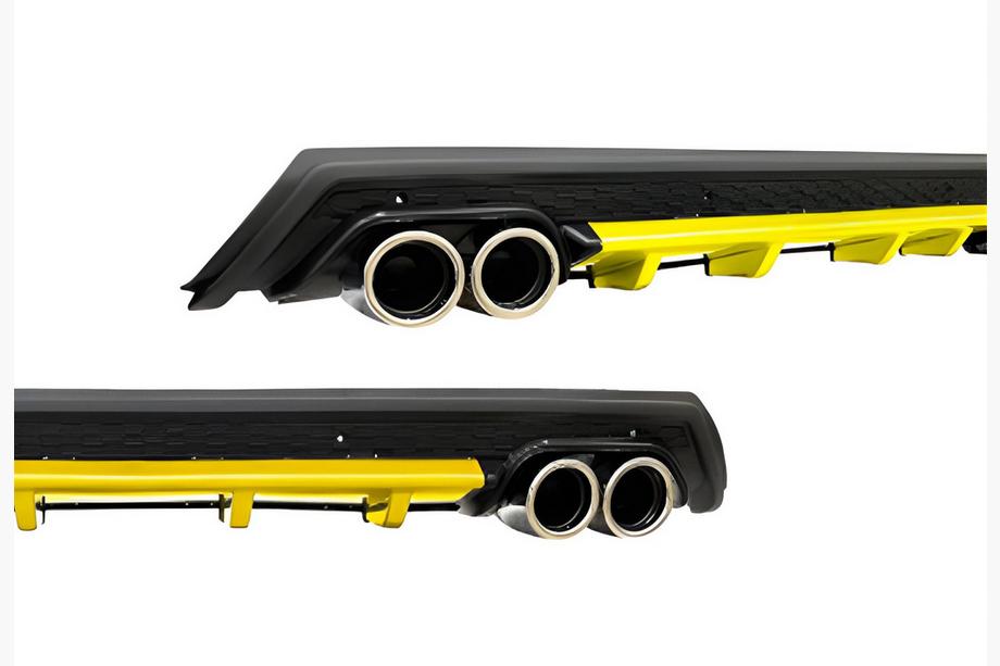 Universal Rear Diffuser DPT V-14 (ABS) (Yellow+Black Gloss) Image