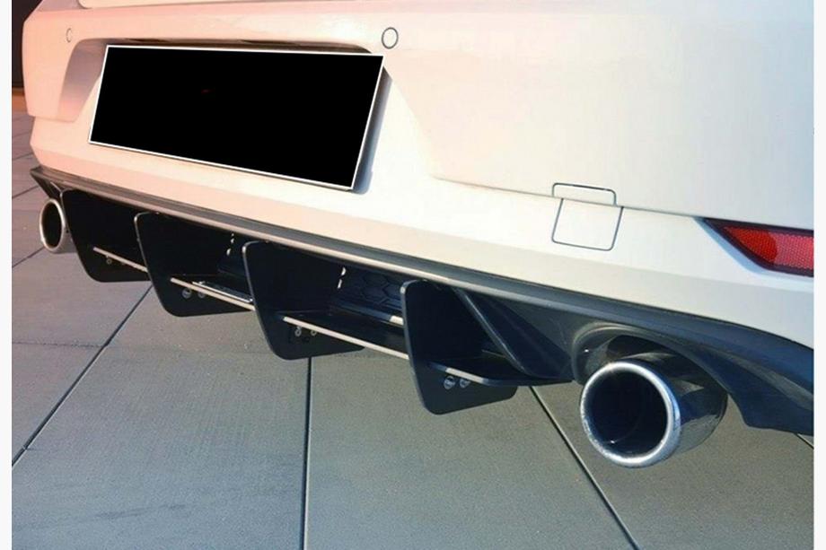Volkswagen Golf 7/E-Golf 2012-2020 Rear Diffuser DPT V-2 (for GTI, 2017-2019, Matte Black) Image