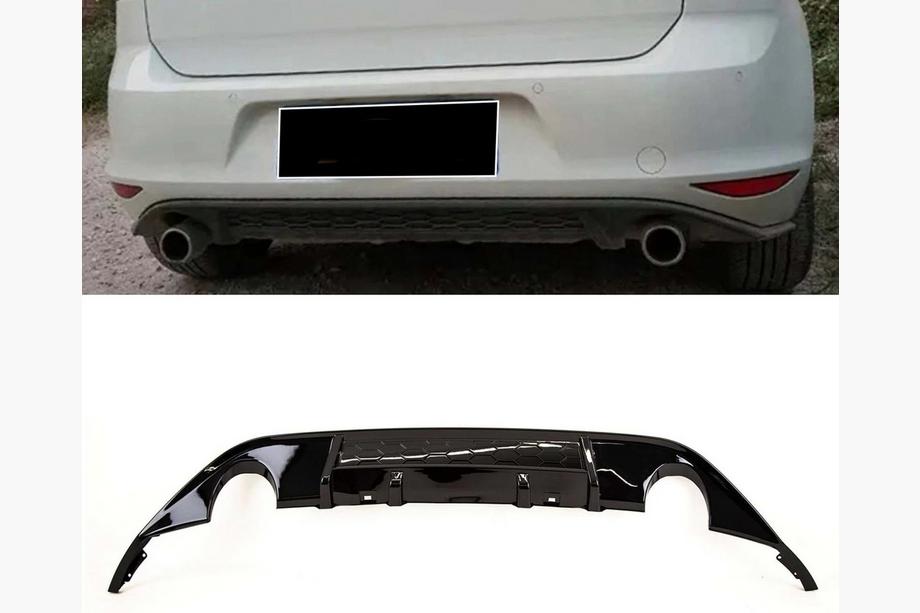 Volkswagen Golf 7/E-Golf 2012-2020 Rear Diffuser DPT V-3 (for GTI, 2012-2017, Gloss Black) Image