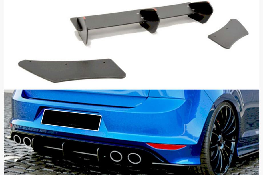 Volkswagen Golf 7/E-Golf 2012-2020 Rear Diffuser DPT V-4 (for R / R-Line, 2012-2019, Matte Black) Image