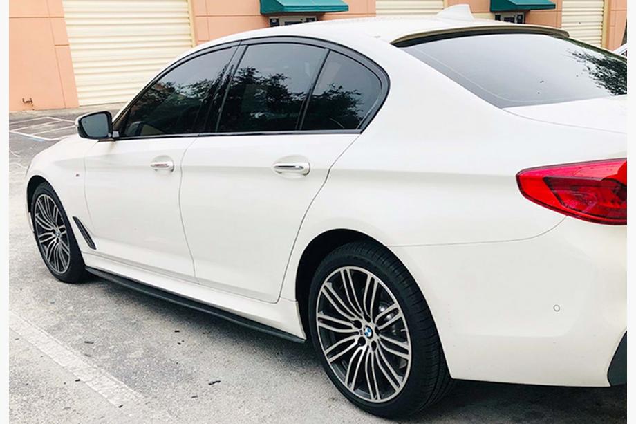 BMW 5 Series G30/G31 2017–2023 Side Skirt Extensions DPT V-1 (for M-Sport/M5 Side Skirts, Gloss Black) Photo 2