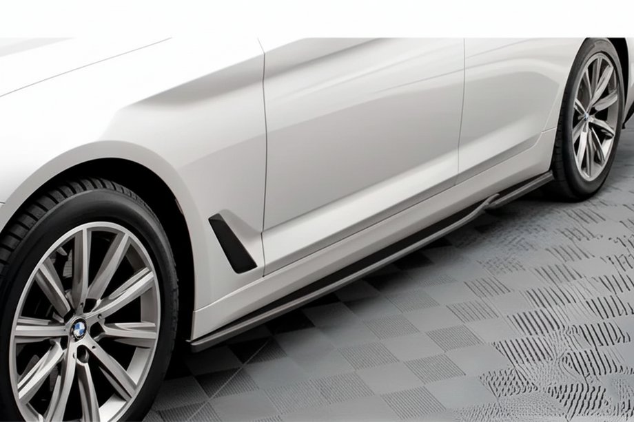 BMW 5 Series G30/G31 2017–2023 DPT V-2 Side Skirt Extensions (for M-Sport/M5 side skirts, Gloss Black) Photo 1