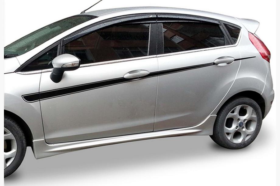 Ford Fiesta 2008-2017 Side Skirts DPT V-2 (HB, Gloss Black) Image
