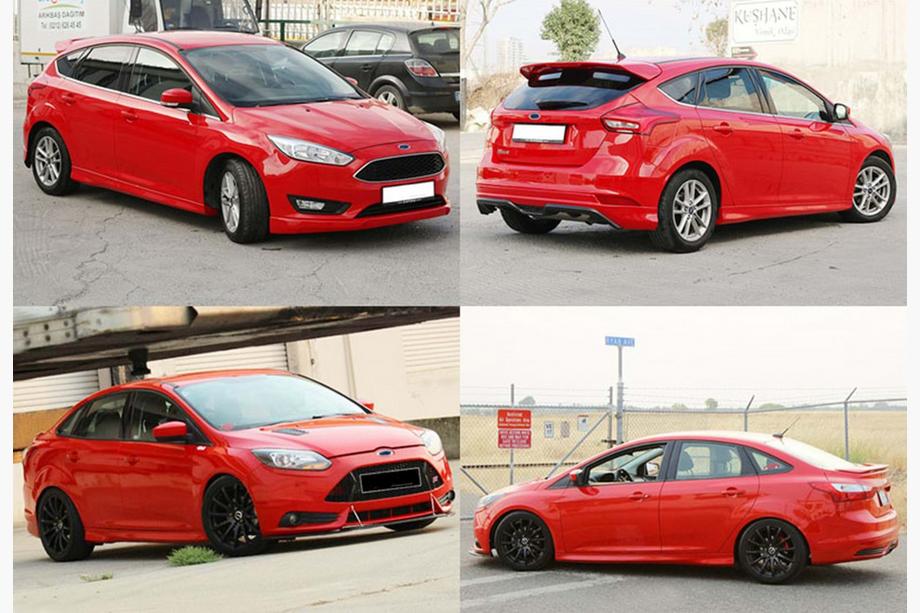 Ford Focus III 2011-2017 Side Skirts DPT (SD, 2015-2017, Gloss Black) Image