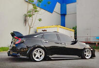 Honda Civic Sedan X 2016-2021 Side Skirts DPT V-4 (Gloss Black) photo 2
