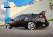 Honda Civic Sedan X 2016-2021 Side Skirts DPT V-4 (Gloss Black) photo 3