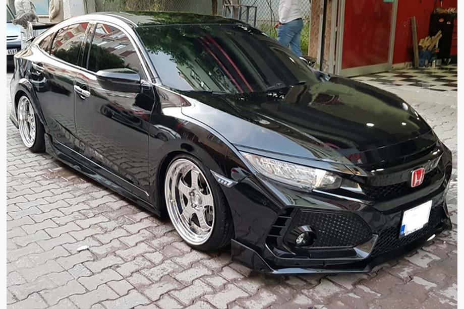Honda Civic Sedan X 2016-2021 Side Skirts DPT V-4 (Gloss Black) Image