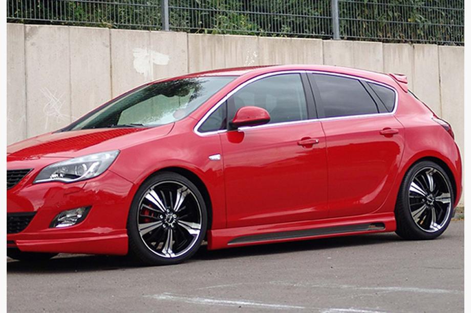 Opel Astra J 2009-2015 Side Skirts DPT V-2 (Gloss Black) Image
