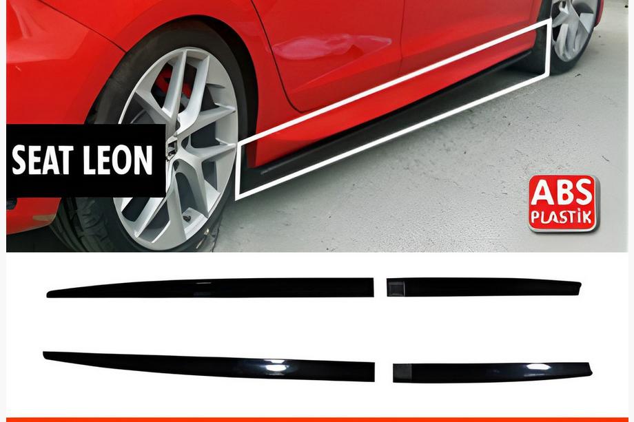 Seat Leon 2013-2020 Side Skirts DPT V-5 (Black Gloss) Image