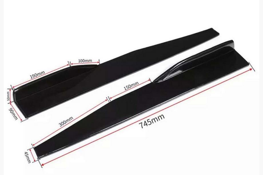 Universal Side Skirt Extensions DPT Aero Black (Gloss Black) Photo 8