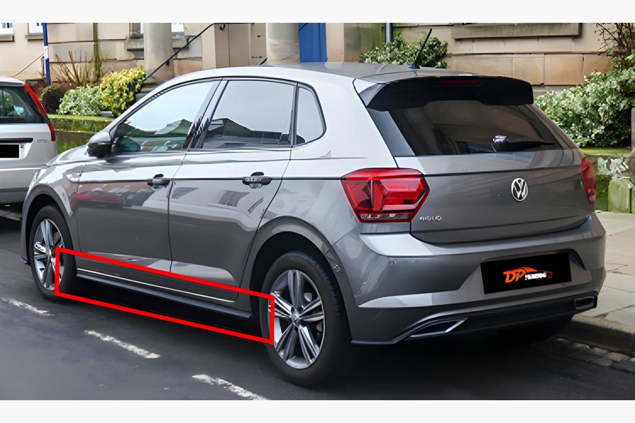 Volkswagen Polo 2017- Side Skirts DPT V-2 (Gloss Black) Image