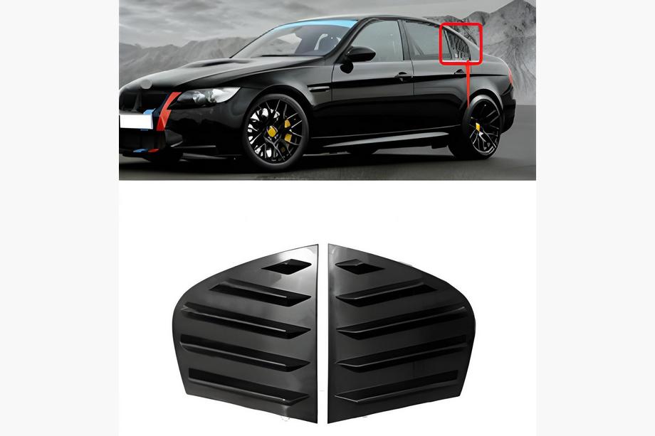 BMW 3 Series E90/E91 2005-2011 Rear Window Covers DPT (Gloss Black, 2pcs) Image