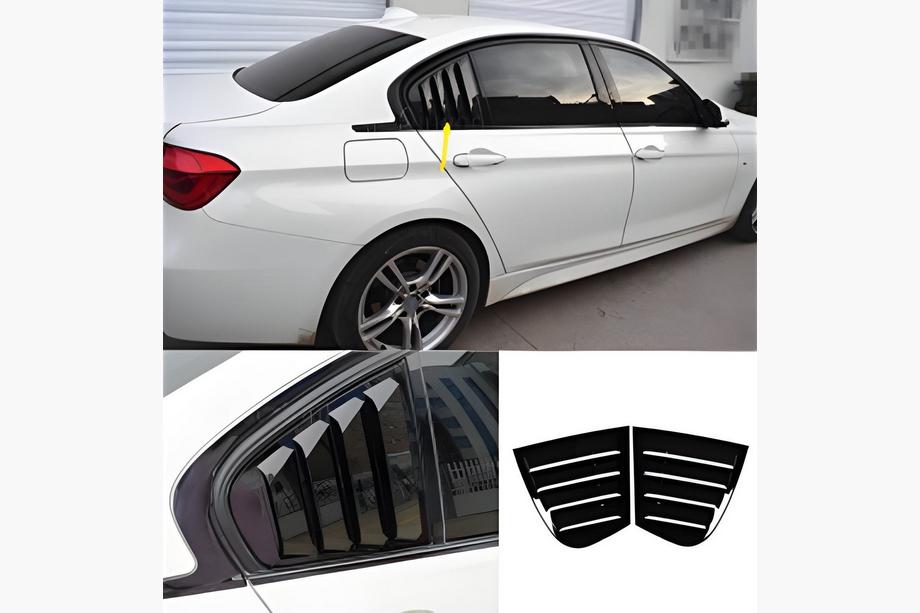 BMW 3 Series F30/F31 2012-2019 Rear Window Covers DPT (Gloss Black, 2pcs) Image
