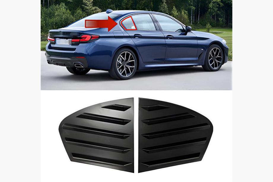 BMW 5 Series G30/G31 2017–2023 Rear Window Covers DPT (Gloss Black, 2pcs) Image
