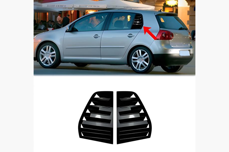 Volkswagen Golf 5 2003-2009 Rear Window Covers DPT (Gloss Black, 2pcs) Image