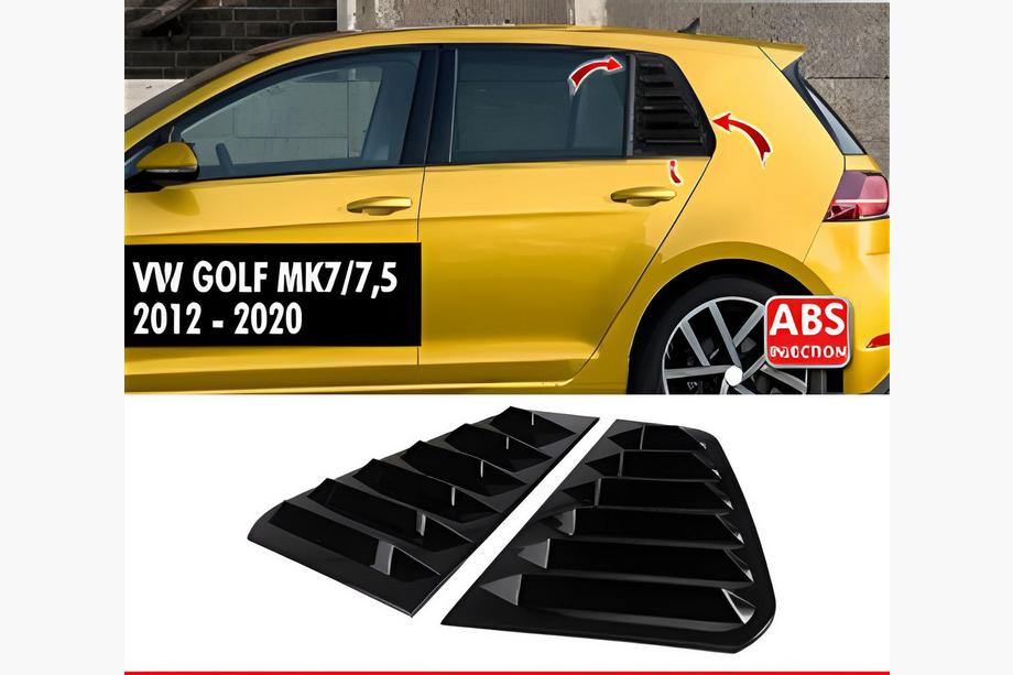 Volkswagen Golf 7/E-Golf 2012-2020 Rear window covers DPT V-2 (gloss black, 2pcs) Image