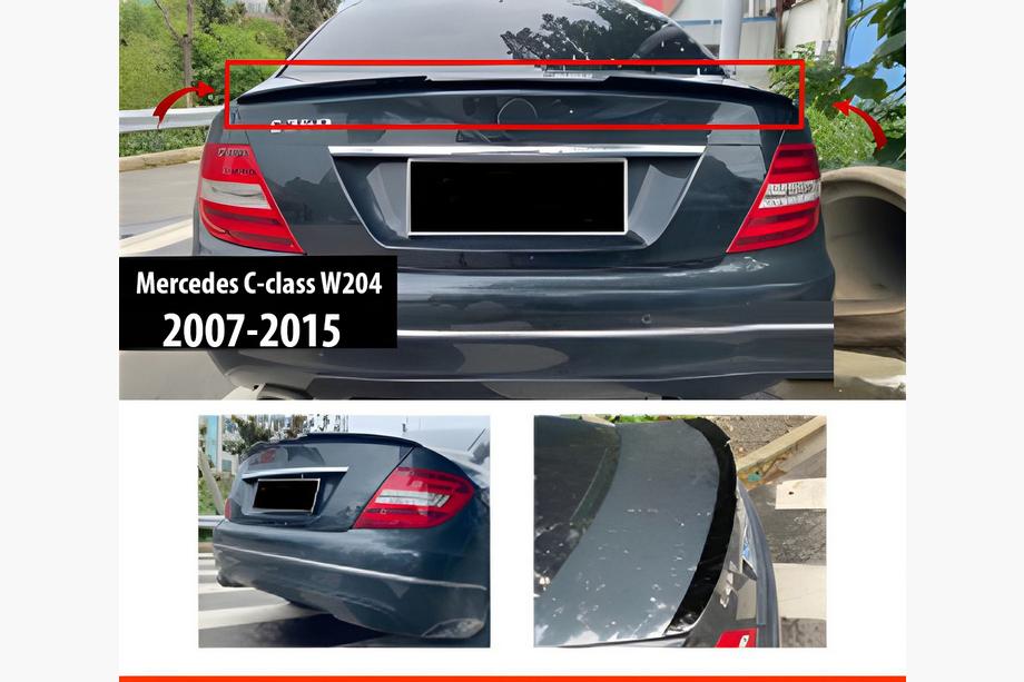 Mercedes C-class W204 2007-2015 DPT V-1 Spoiler (Gloss Black) Image