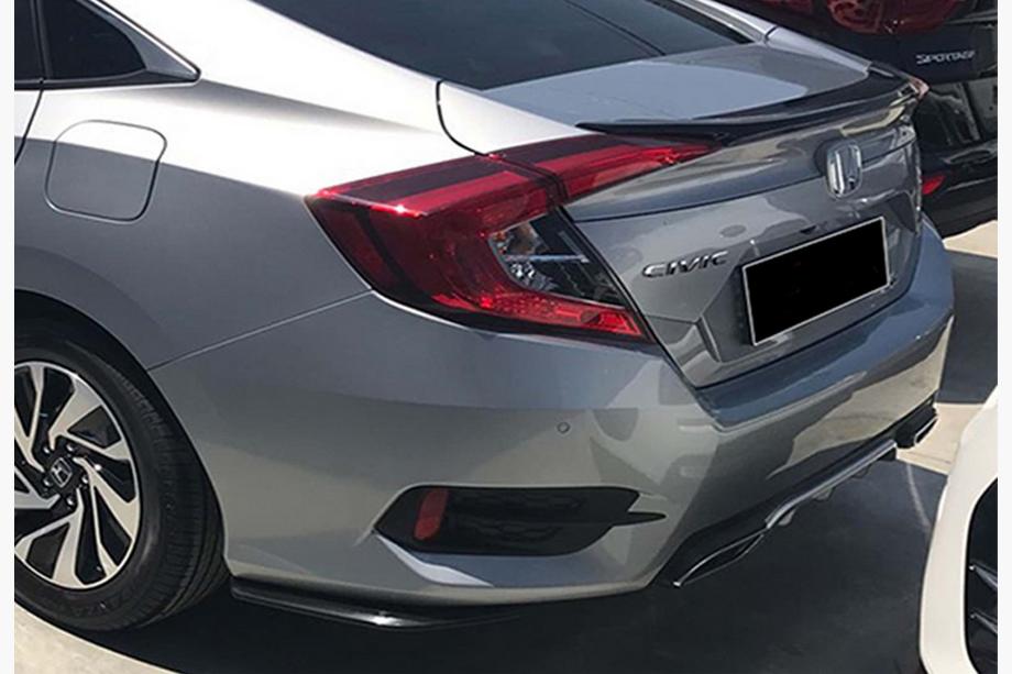 Honda Civic Sedan X 2016-2021 Rear Flap Extensions DPT (Gloss Black) Image