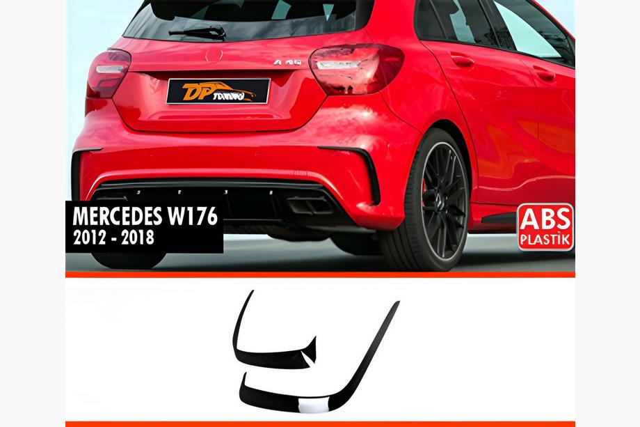Mercedes A-class W176 2012-2018 Rear Spoiler Extensions DPT (Gloss Black) Photo 1